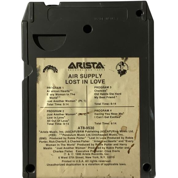 Vintage 1980 8-Track Tape - Air Supply: Lost In Love, Arista Records - Picture 5 of 6
